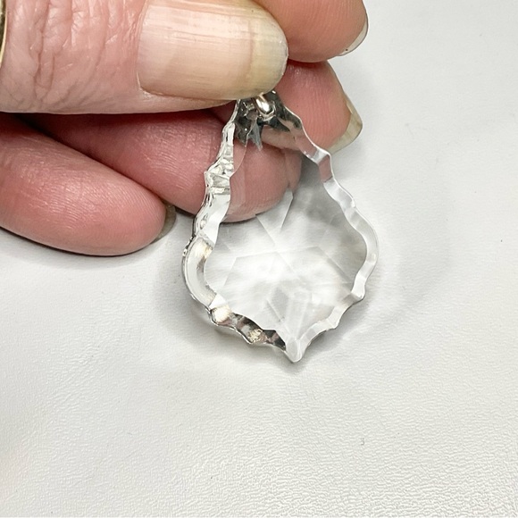 Vintage Sterling Silver Cut Crystal Pendant for Necklace - Picture 4 of 8
